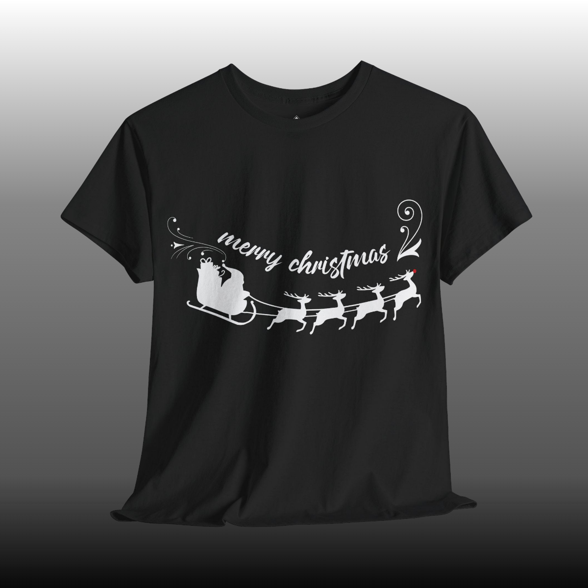 Santa's Sleigh black T-shirt