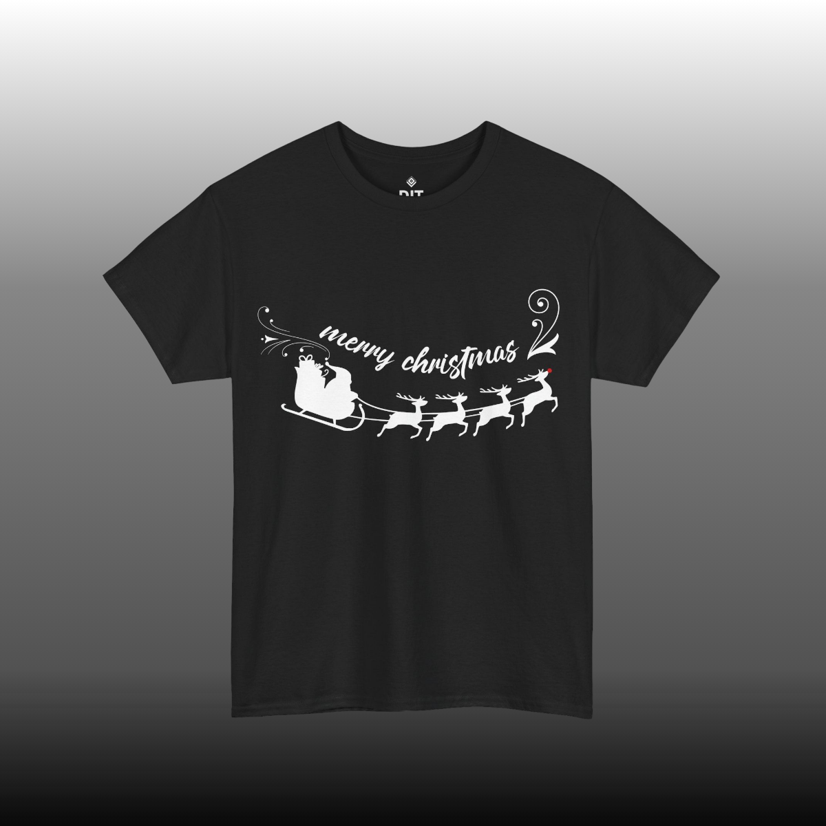 Santa's Sleigh black T-shirt