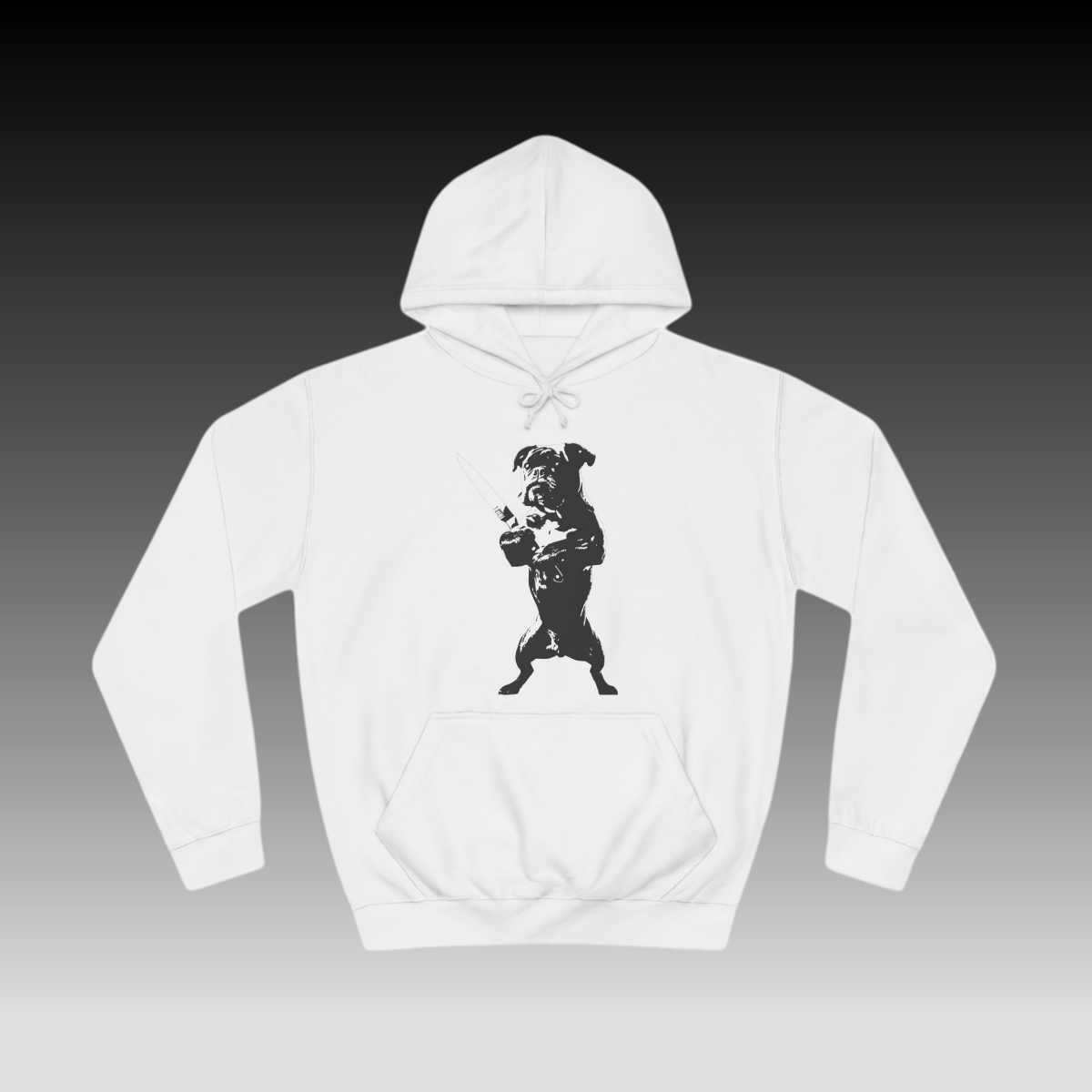 Defenceless Pug Hoodie white