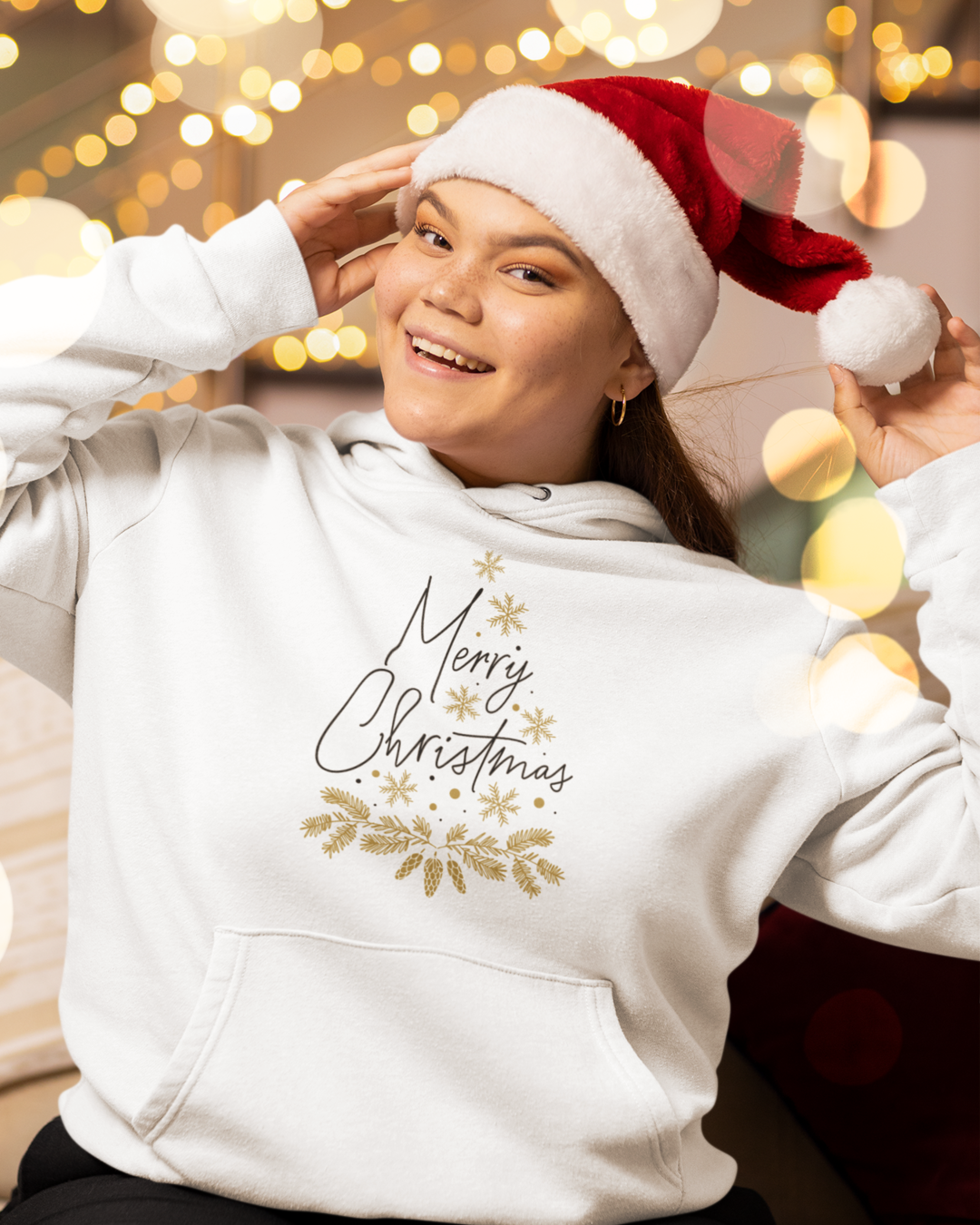 Merry Christmas white hoodie