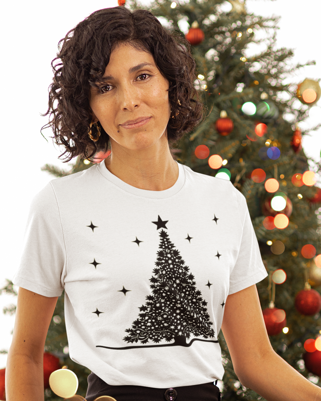 Christmas Tree white T-shirt