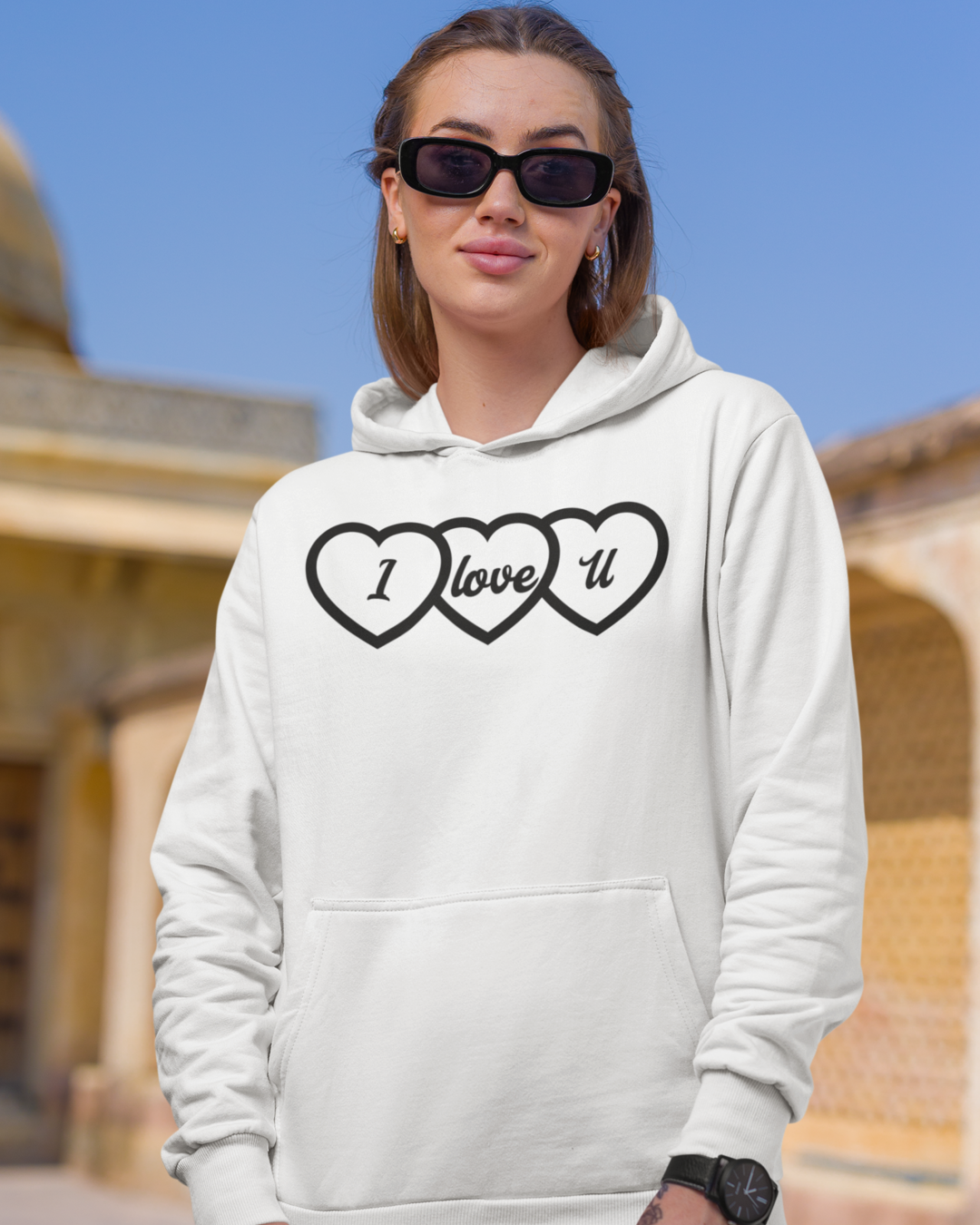 ILoveU Hoodie white