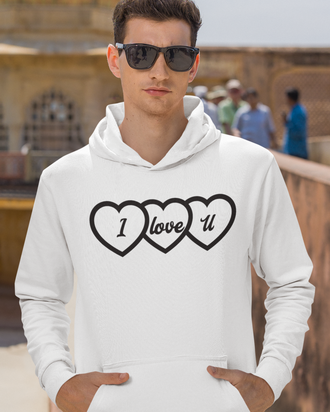 ILoveU Hoodie white