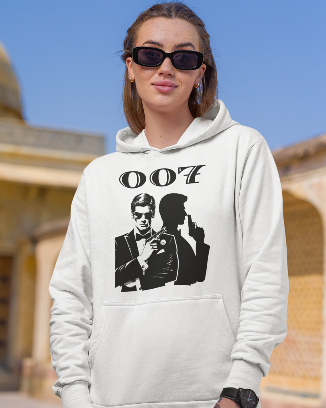 007Agent Hoodie white