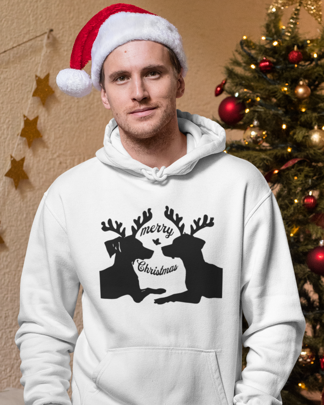 Mistletoe Dogs white hoodie
