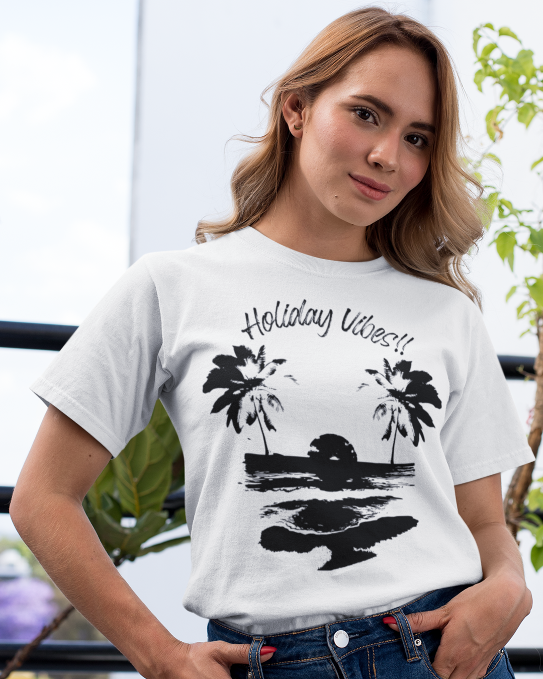 Holiday Vibes T-shirt white