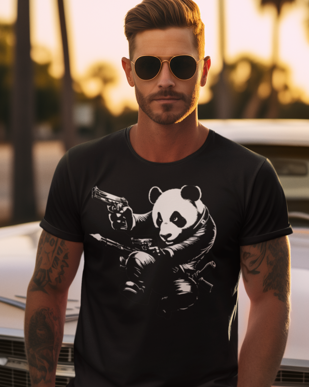 Panda T-shirt black