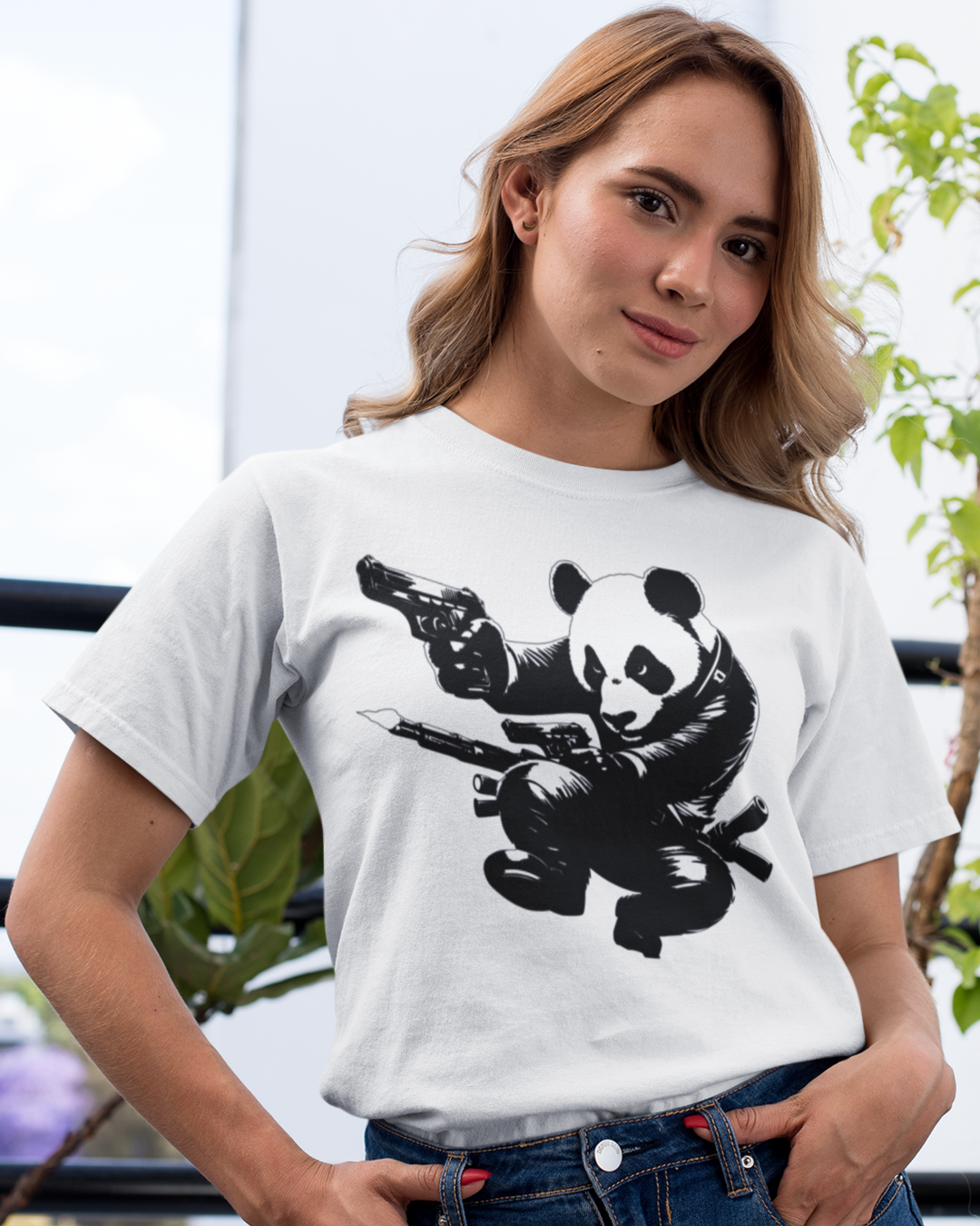 Panda T-shirt white
