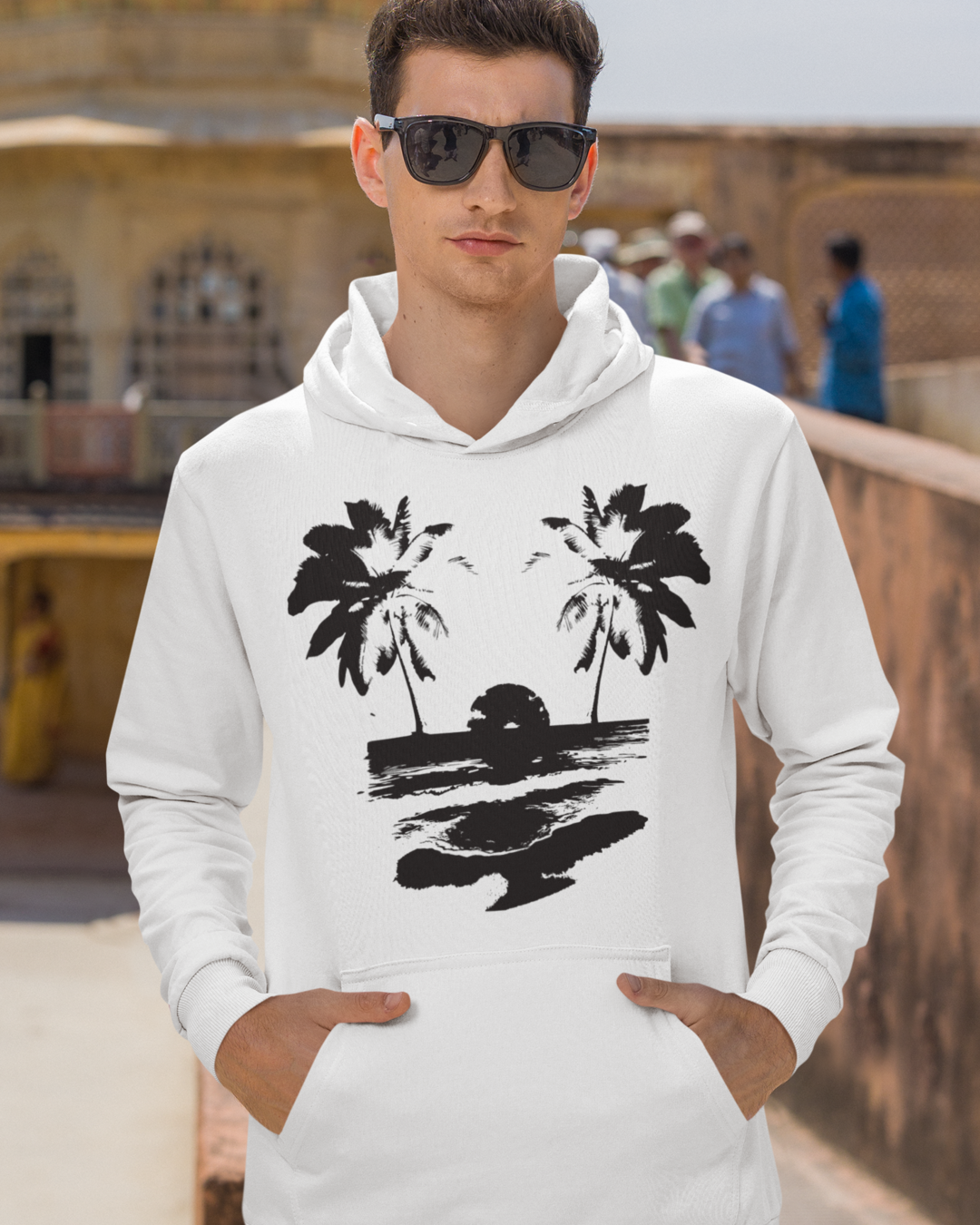 Sun Set Hoodie white