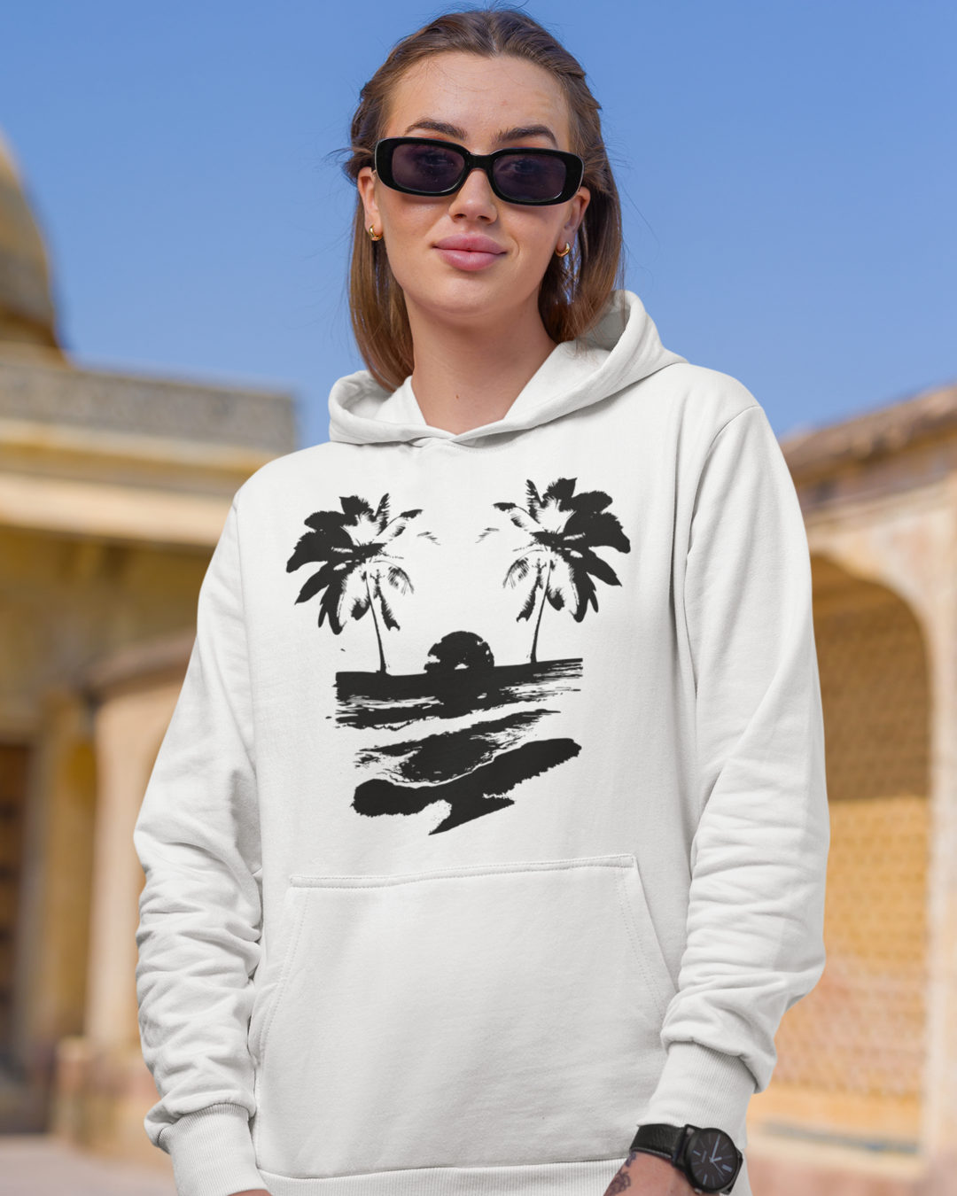 Sun Set Hoodie white