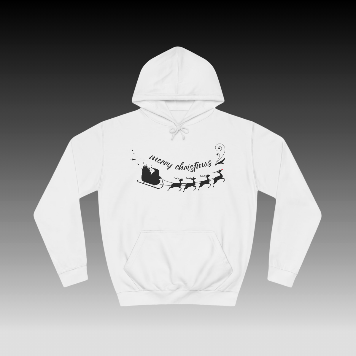 Santa's Sleigh white hoodie